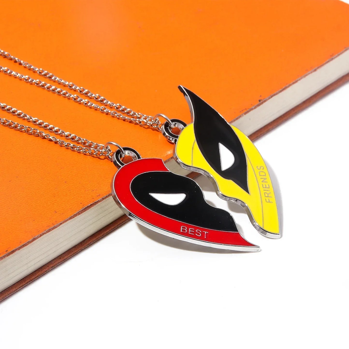 Marvel Deadpool & Wolverine "Best Frenemies" Split Heart Pendant Necklace – Limited Edition